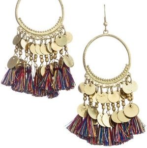 Chandelier Tassel Circle Hook Earrings